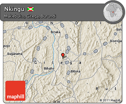 Shaded Relief Map of Nkingu