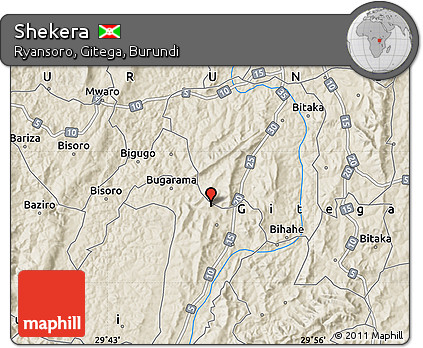 Shaded Relief Map of Shekera