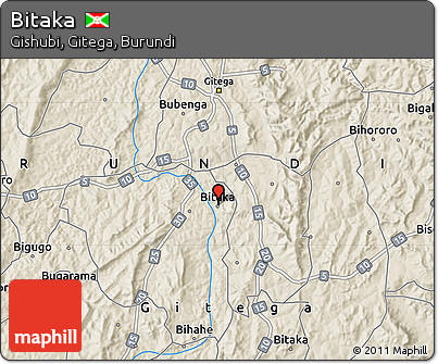 Shaded Relief Map of Bitaka