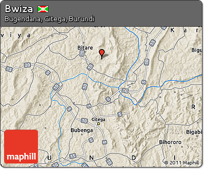 Shaded Relief Map of Bwiza