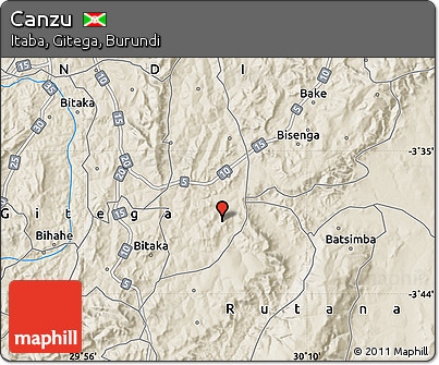 Shaded Relief Map of Canzu