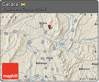 Shaded Relief Map of Gacaca