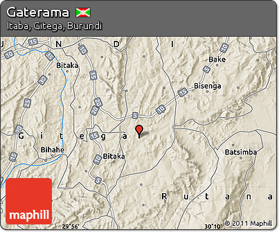 Shaded Relief Map of Gaterama