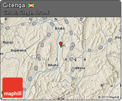Shaded Relief Map of Gitenga