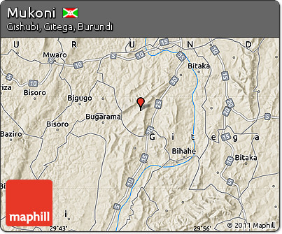 Shaded Relief Map of Mukoni