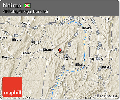 Shaded Relief Map of Ndimo