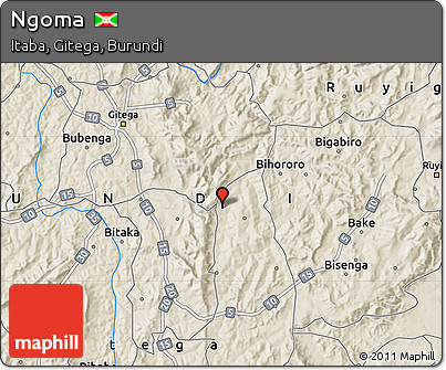Shaded Relief Map of Ngoma