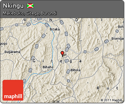 Shaded Relief Map of Nkingu