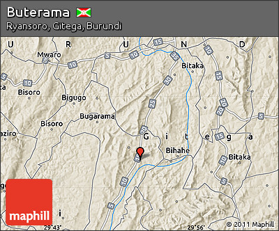 Shaded Relief Map of Buterama