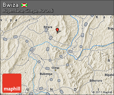 Shaded Relief Map of Bwiza