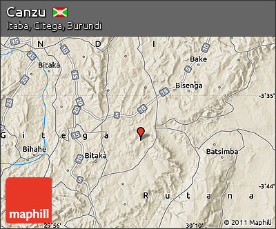 Shaded Relief Map of Canzu