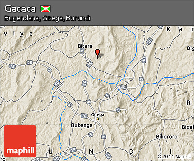 Shaded Relief Map of Gacaca