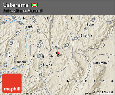 Shaded Relief Map of Gaterama
