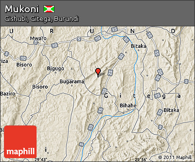 Shaded Relief Map of Mukoni