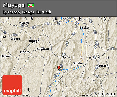 Shaded Relief Map of Muyuga