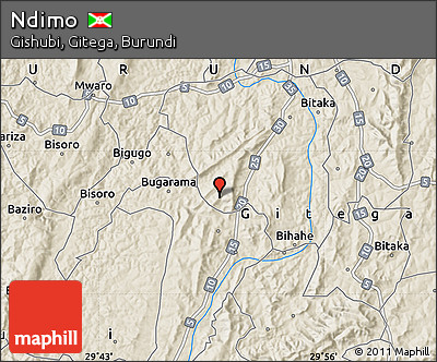 Shaded Relief Map of Ndimo