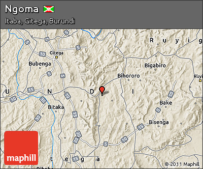 Shaded Relief Map of Ngoma