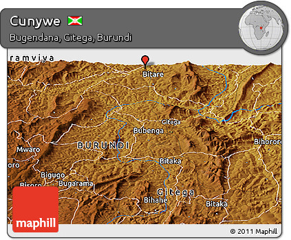 Physical Panoramic Map of Cunywe