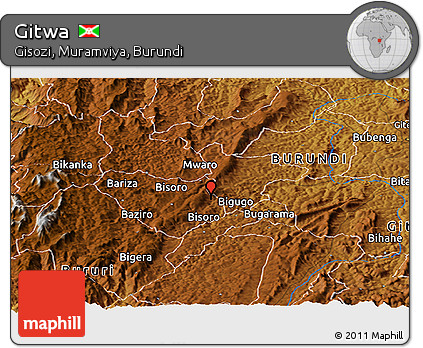 Physical Panoramic Map of Gitwa