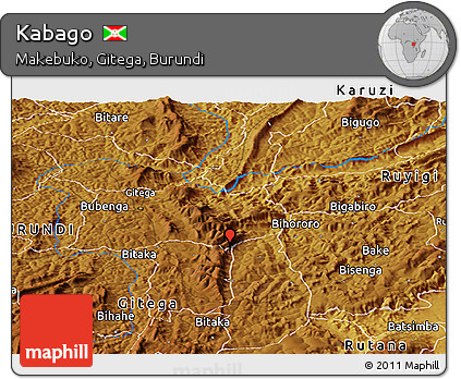 Physical Panoramic Map of Kabago