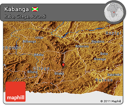 Physical Panoramic Map of Kabanga