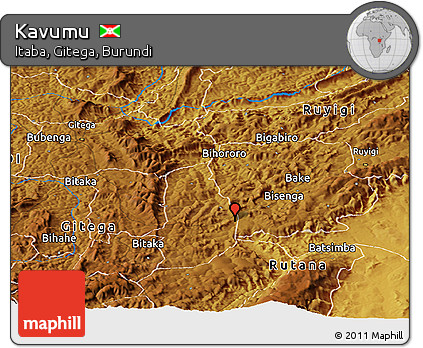 Physical Panoramic Map of Kavumu