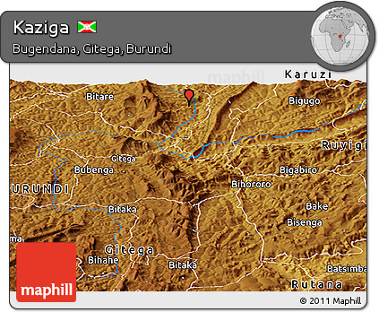 Physical Panoramic Map of Kaziga