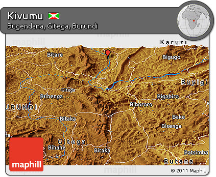 Physical Panoramic Map of Kivumu