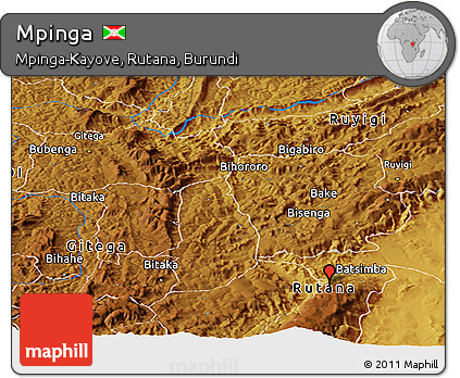Physical Panoramic Map of Mpinga