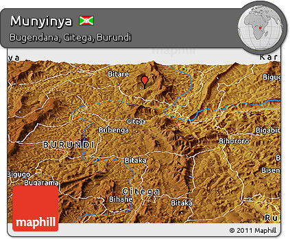 Physical Panoramic Map of Munyinya