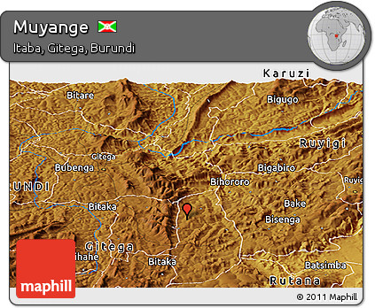 Physical Panoramic Map of Muyange