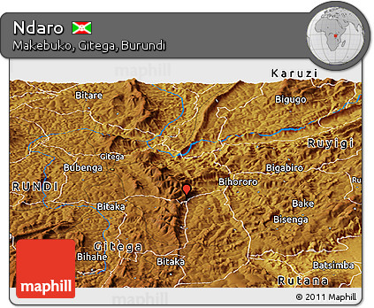 Physical Panoramic Map of Ndaro