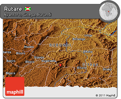 Physical Panoramic Map of Rutare