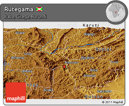 Physical Panoramic Map of Rutegama