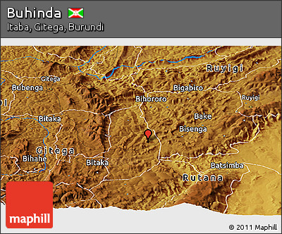 Physical Panoramic Map of Buhinda