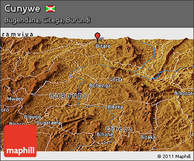 Physical Panoramic Map of Cunywe