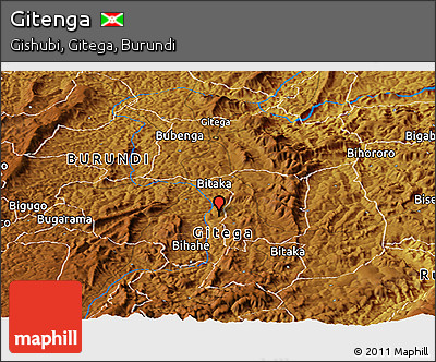 Physical Panoramic Map of Gitenga