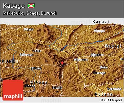 Physical Panoramic Map of Kabago