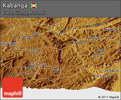 Physical Panoramic Map of Kabanga