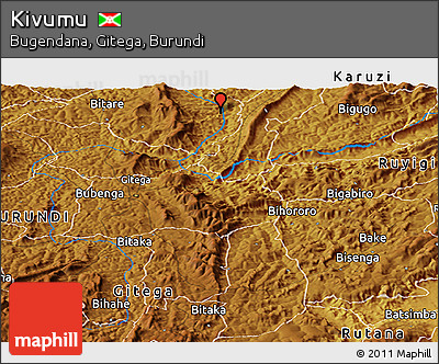 Physical Panoramic Map of Kivumu