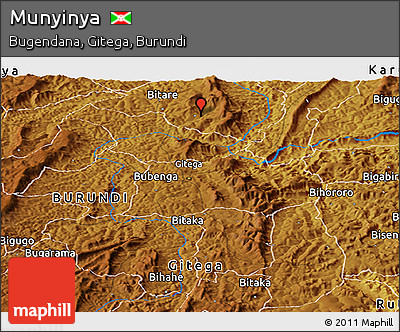 Physical Panoramic Map of Munyinya