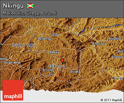 Physical Panoramic Map of Nkingu