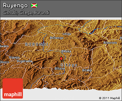 Physical Panoramic Map of Ruyengo