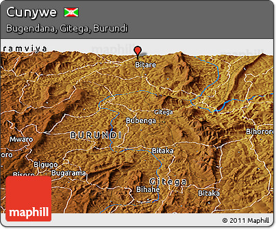 Physical Panoramic Map of Cunywe