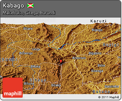 Physical Panoramic Map of Kabago
