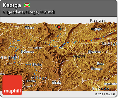 Physical Panoramic Map of Kaziga
