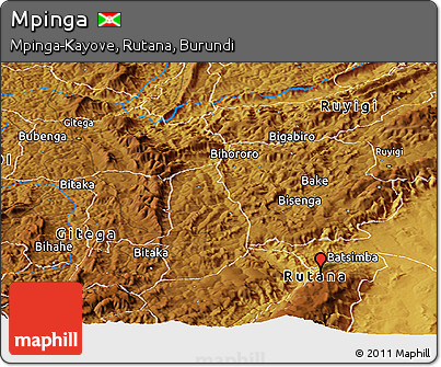 Physical Panoramic Map of Mpinga