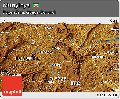 Physical Panoramic Map of Munyinya