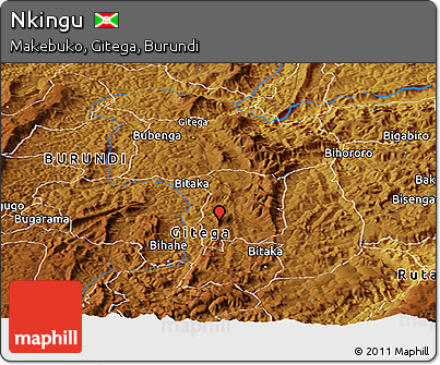 Physical Panoramic Map of Nkingu