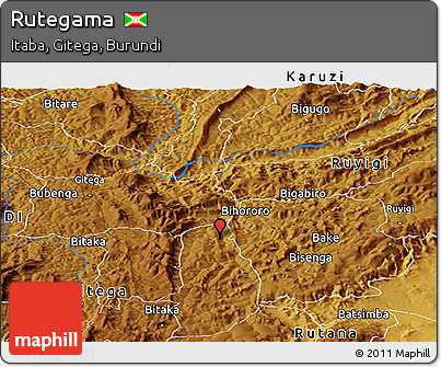 Physical Panoramic Map of Rutegama